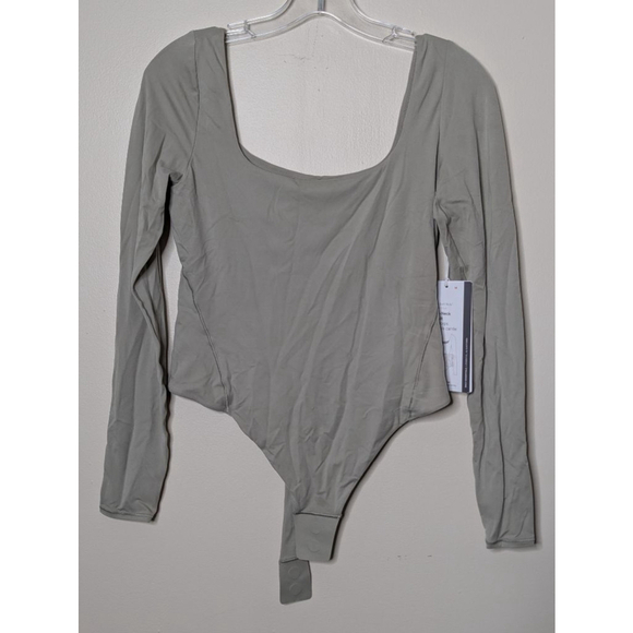 Lululemon Tops - Lululemon Bodysuit Women's M Taupe Square-Neck Long Sleeve Bodysuit New With Tag